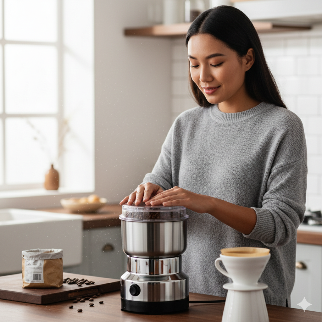 Molino Eléctrico + Taza de Cerámica
